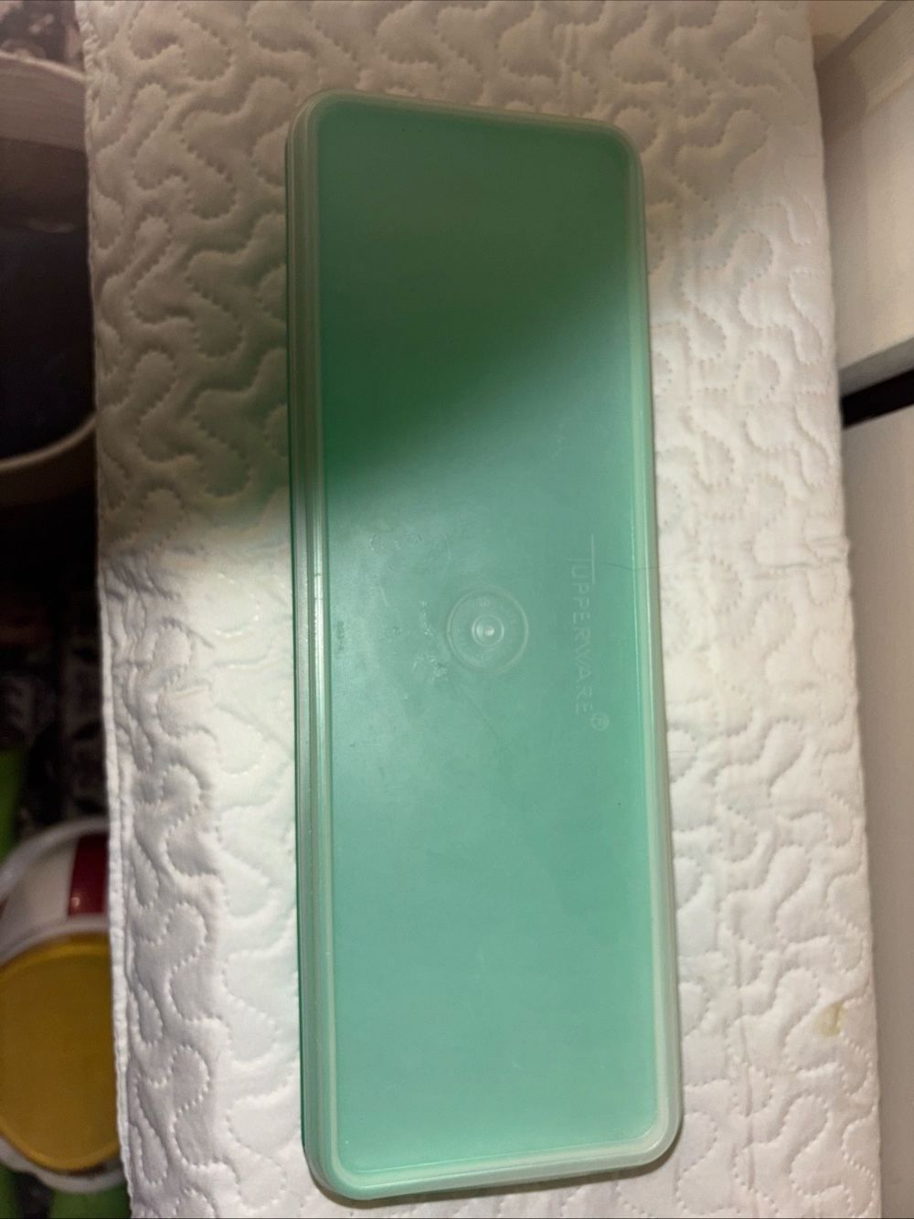Tupperware Mint Green Slim Rectangular Tray